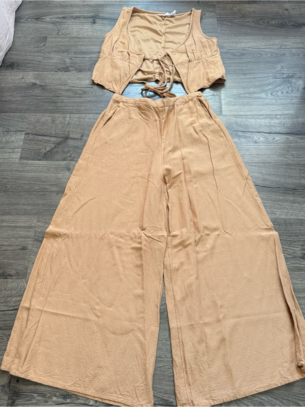 Two piece set V-neck vest top + wide-leg pants Medium Women - Picture 6 of 12